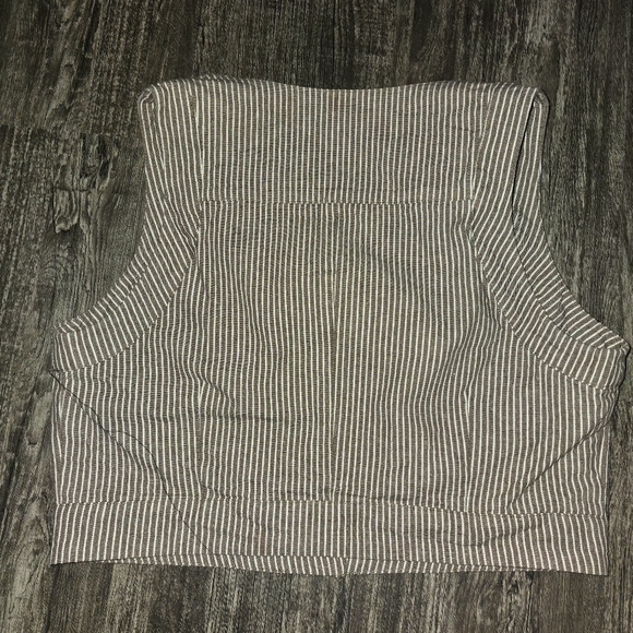 Larry Levine Women Brown Railroad Stripe Crop Vest M - Picture 5 of 5
